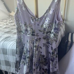 Floral purple short dress